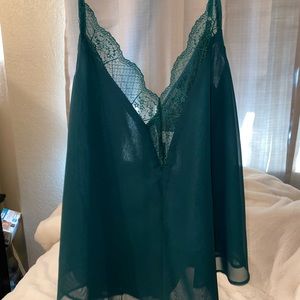 Teal sheer blouse